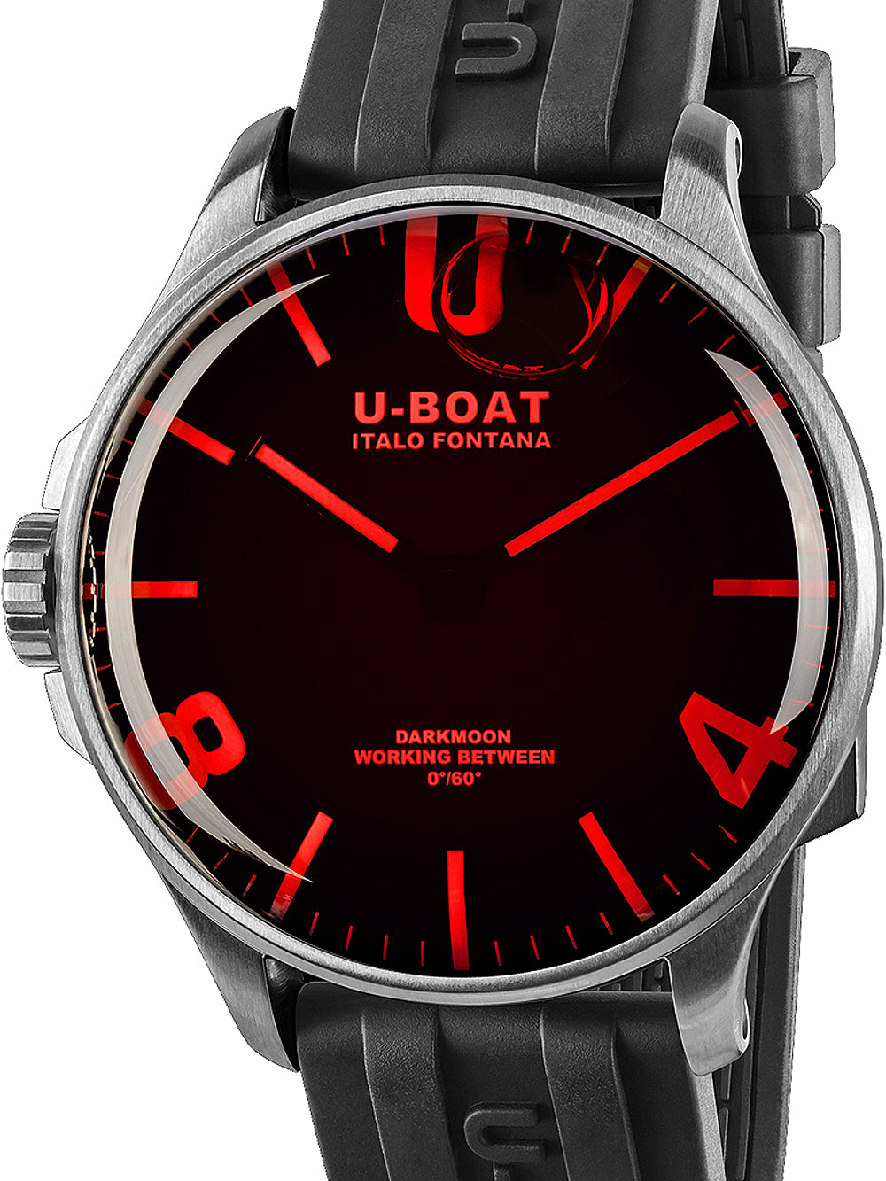 U-Boat 8465/B Darkmoon Röd SS 44mm