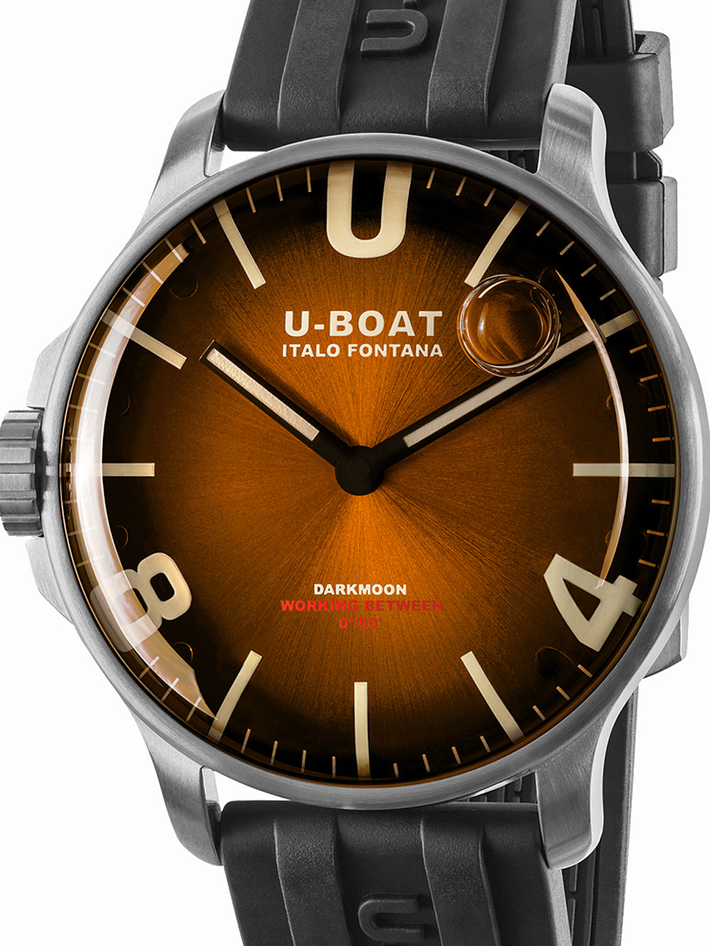 U-Boat 8703/B Darkmoon Brun SS Soleil 44mm